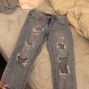 distressed boyfriend jeans